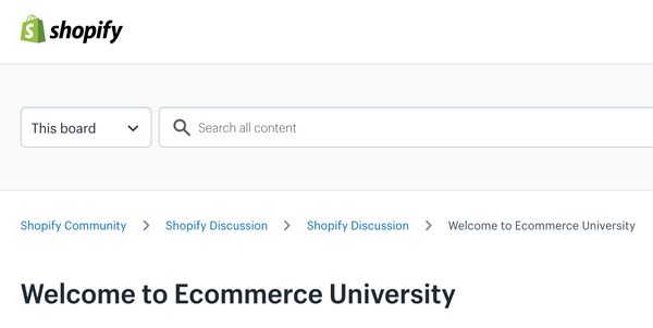 Shopify eCommerce University