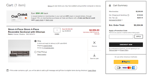 Secure Shopping Cart Page